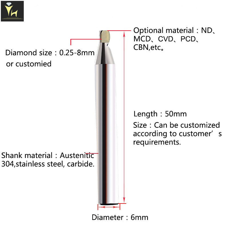 China Carbide Shank CV CNC Diamond Tools Milling Cutter For Polishing factory